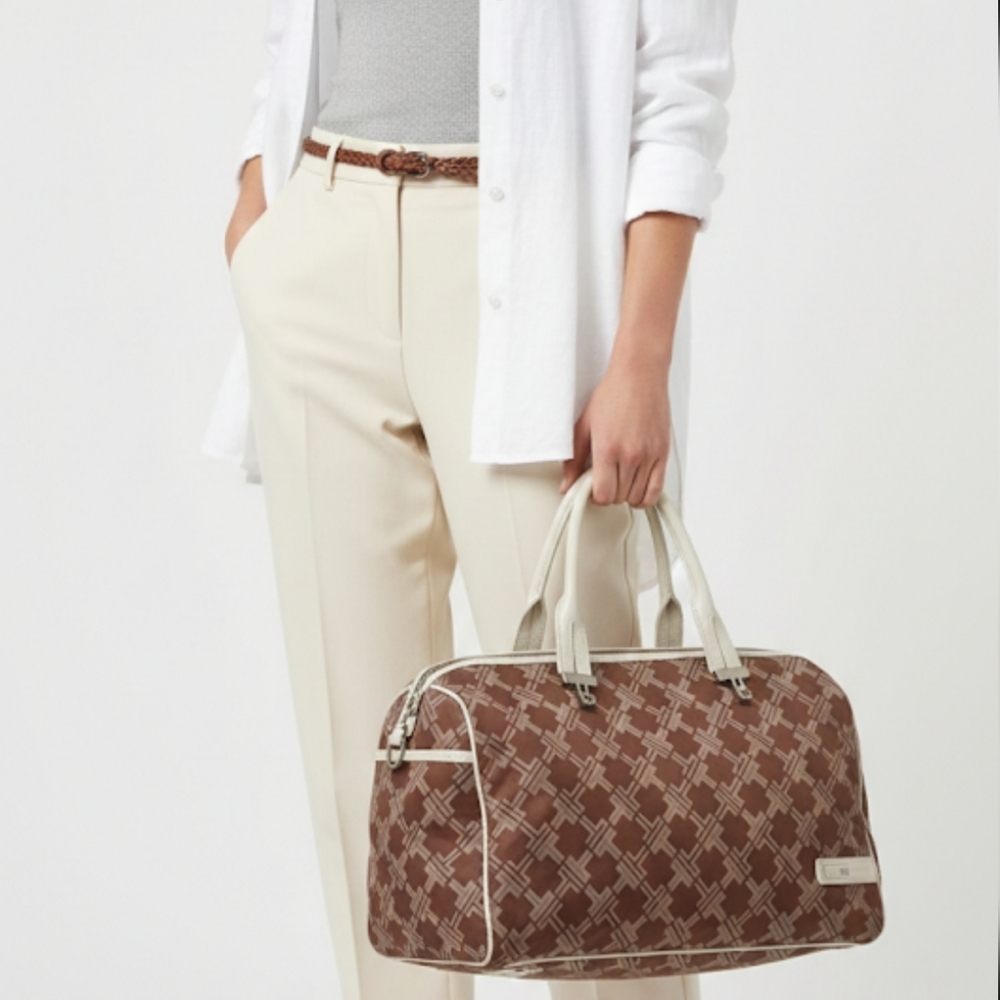 Tumi Voyageur Monogram  Nylon   Satchel Brown  Carryall Bag